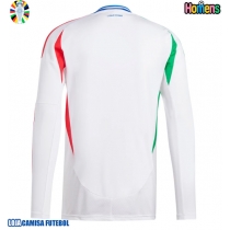 Camisa de Futebol Itália Equipamento Secundário Europeu 2024 Manga Comprida